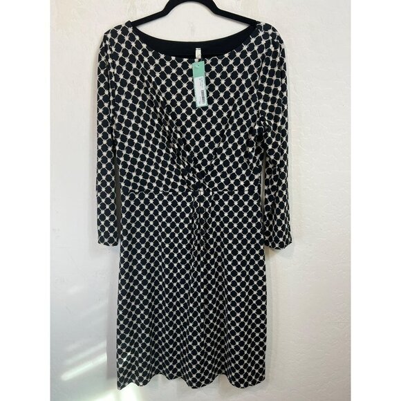 Gilli Viola Dress Stitchfix Black Whiite Novelty Print Knee Length Dress Sz XL - Picture 1 of 7